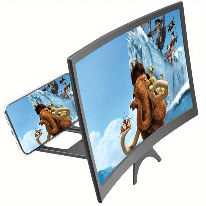 1Pcs 6D Curved HD Acrylic Foldable Phone Screen Magnifier,Blue Light Eye Protection Portable Monitor Extension No Battery Needed