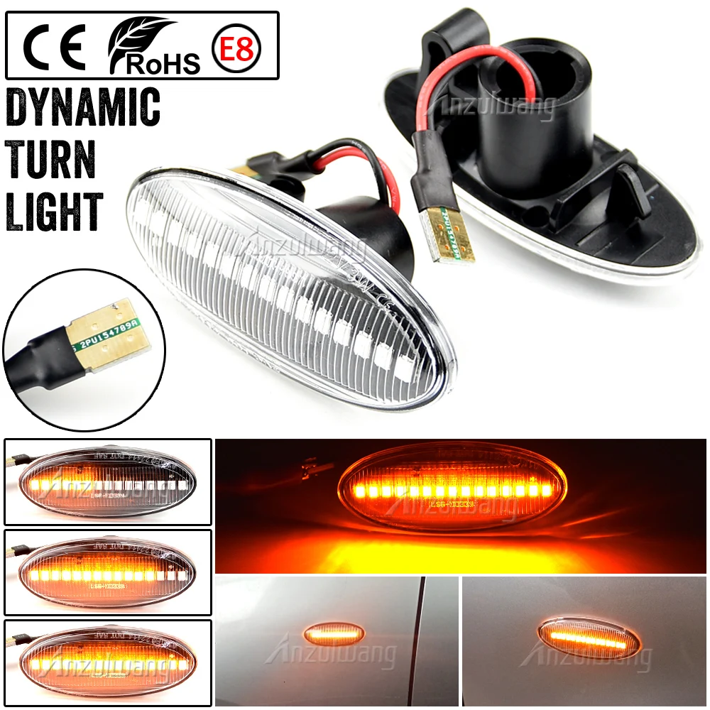 Car Side Marker Lights Dynamic LED Turn Signal Light For Nissan Cube Micra March Navara D22 NP300 NV200 Pick up X-Trail Dualis