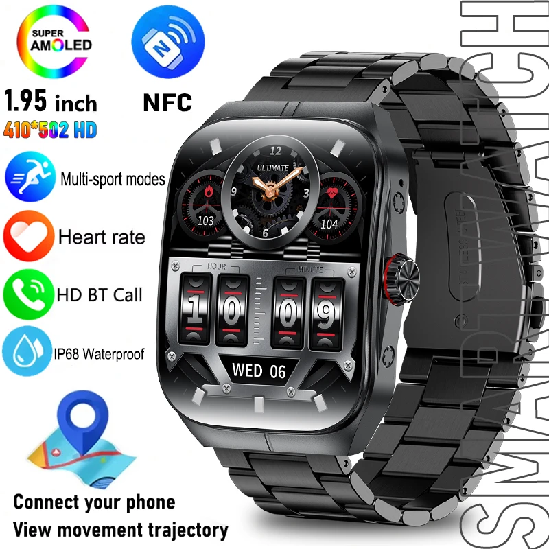 2025 New For OPPO Men Smart Watch Bluetooth Call Sports Watch Heart Rate NFC Waterproof Sports Women Smart Watch For Android iOS