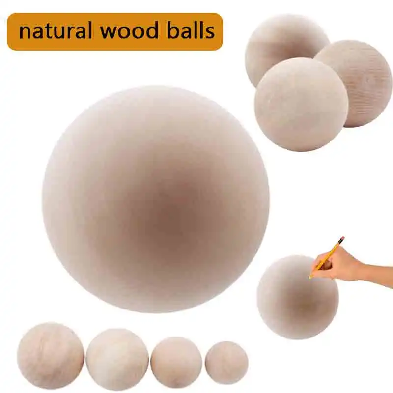 

Wooden Balls Without Bore Dia 50mm/60mm/70mm/80mm Exercise Wooden Ball Durable DIY Painted Exercise Wooden Ball