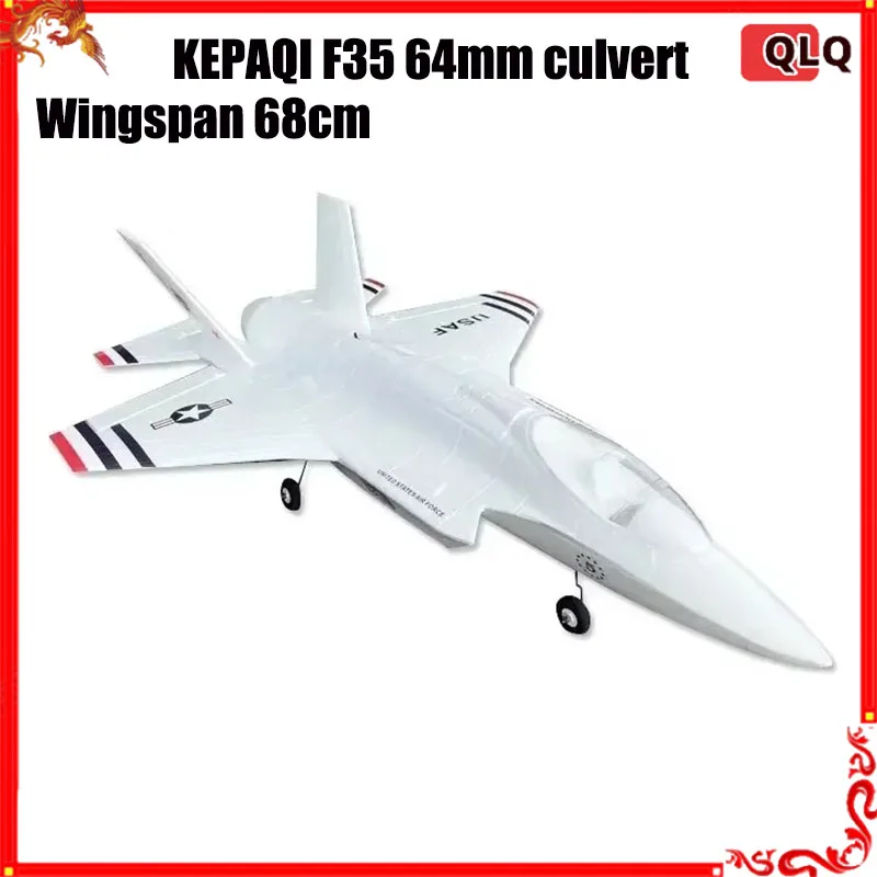 KEPAQI RC Aereo 68 cm Apertura alare F35 Fulmine Ii Caccia telecomandata 64mm Culvert Epo Ad ala fissa Schiuma Modello di aereo Giocattolo Regalo