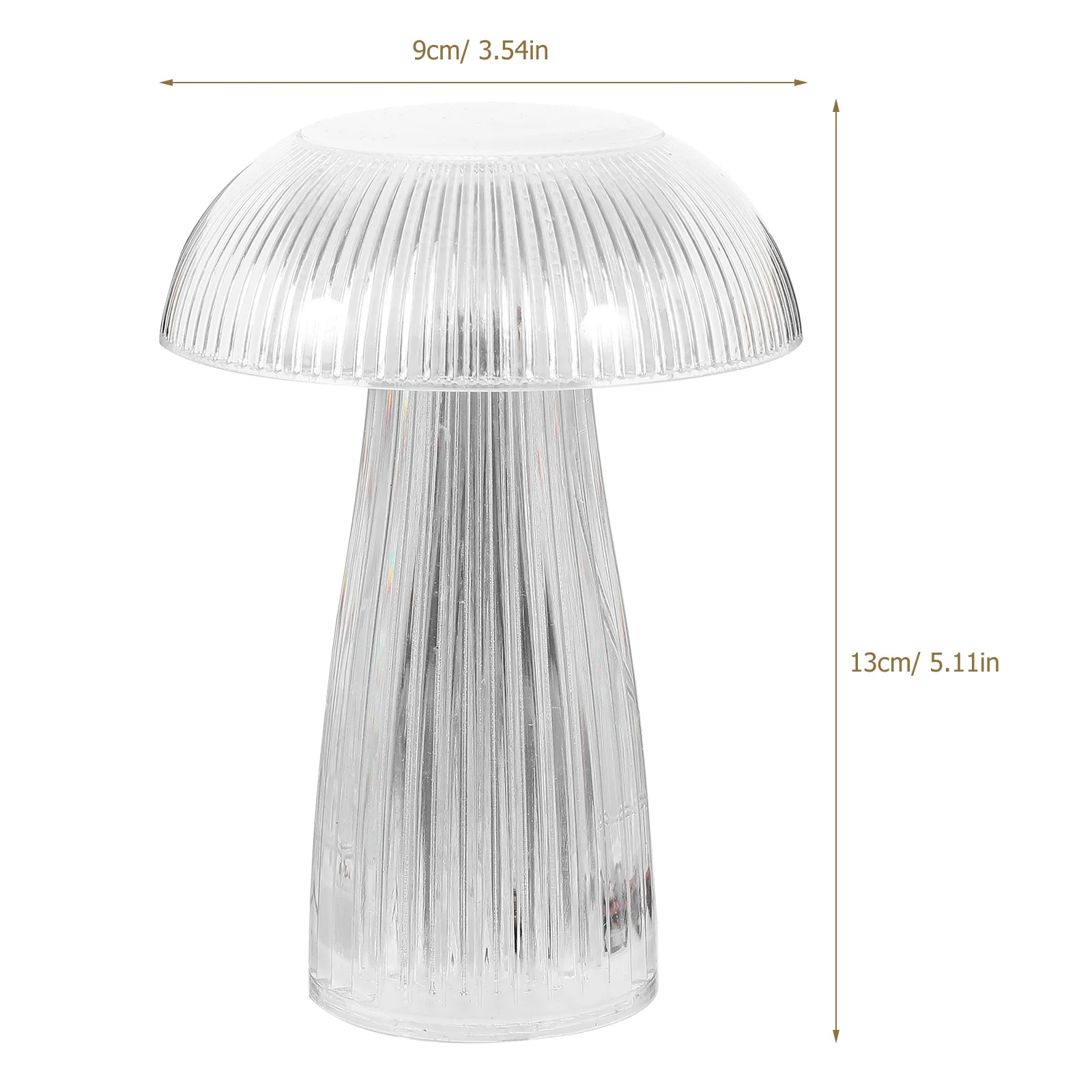 ضوء ليلي صغير لغرفة النوم طاولة زجاجية شفافة لينة Led أباجورة مصباح للزينة الجمالية لغرفة المعيشة