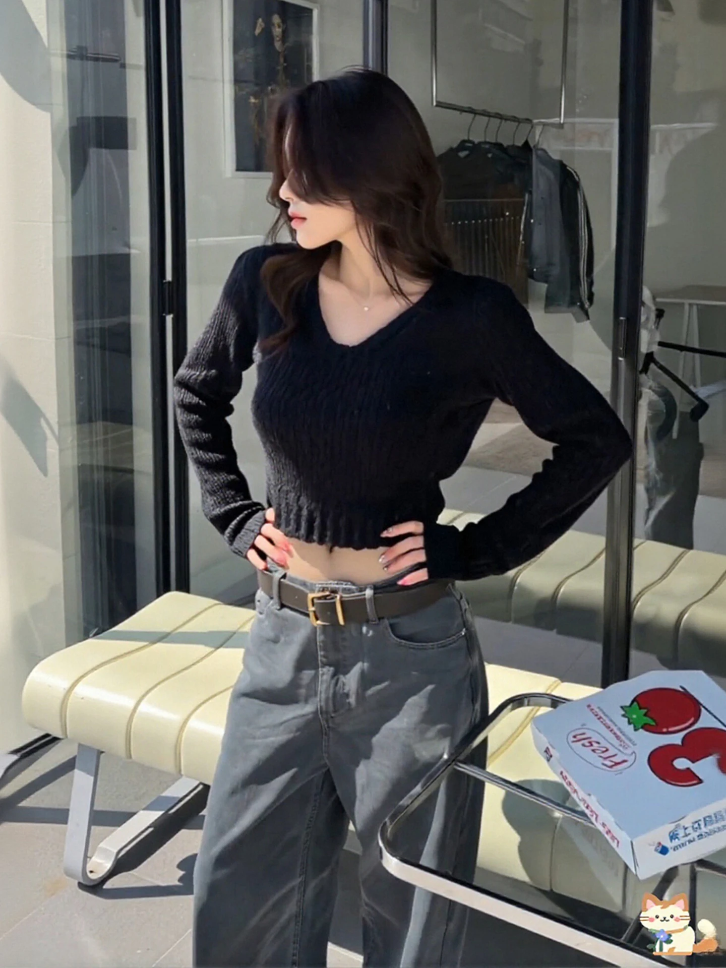 

Bla ort Knitted Sweater And Jeans Set for plus Size Women Vintage Sle Casual Wear Spring Faion plus Size Ensemble