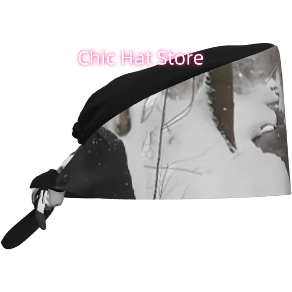

Breathable Work Hat Cat in Jacket Printing for Chef, Nursing, Spa, Facial Care, Fitness Black