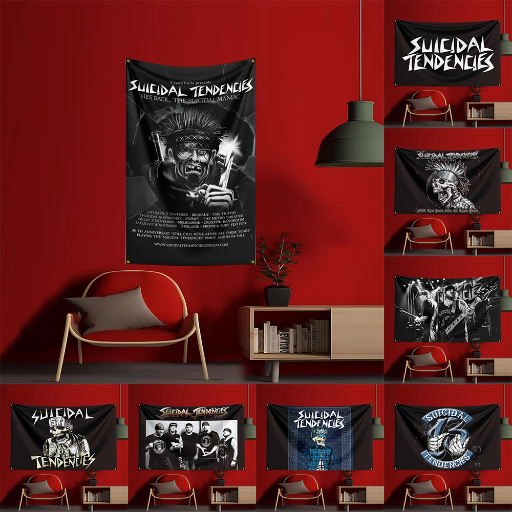 Customize 3x5 Ft Suicidal Tendencies Band Concert Flag Polyester Printed Flags Banner Tapestry for Room Garage Decor Concert Fla