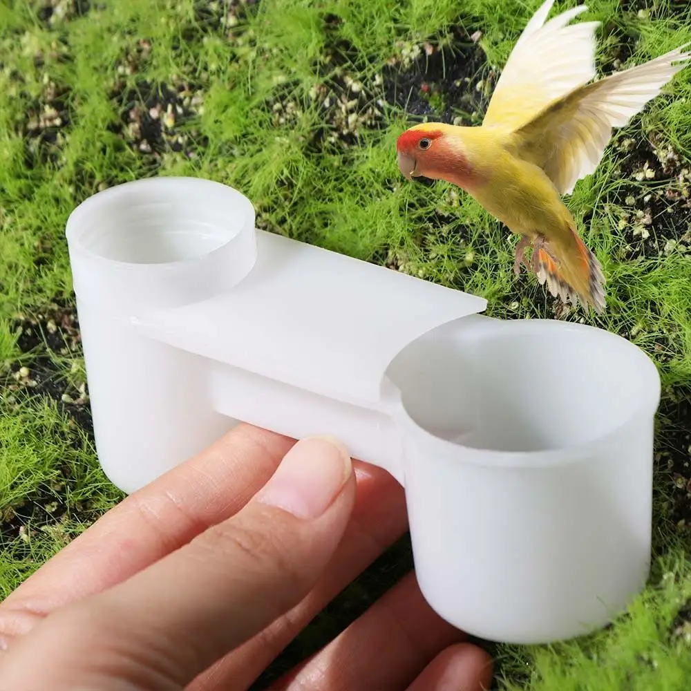 

Feeding Accessories Plastic Bird Drinker Cup Convenient Durable Pigeons Drinker Portable Double Nozzle Water Guide Bird