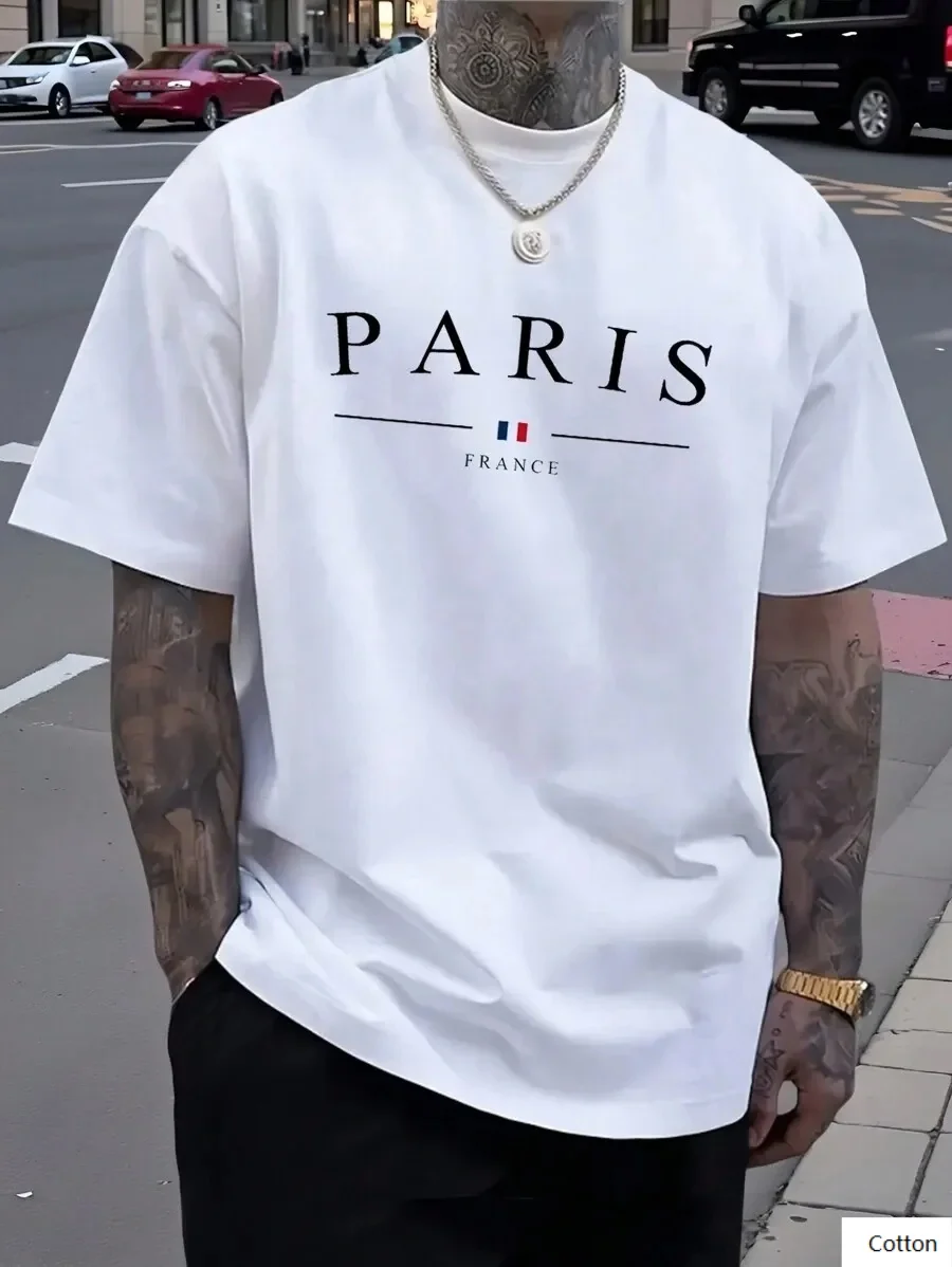 

Mens Paris France Printed Cotton T Shirt Classic City Inspired Top Trendy Printed Brand Pure Cotton T-shirt Short Sleeve Unisex