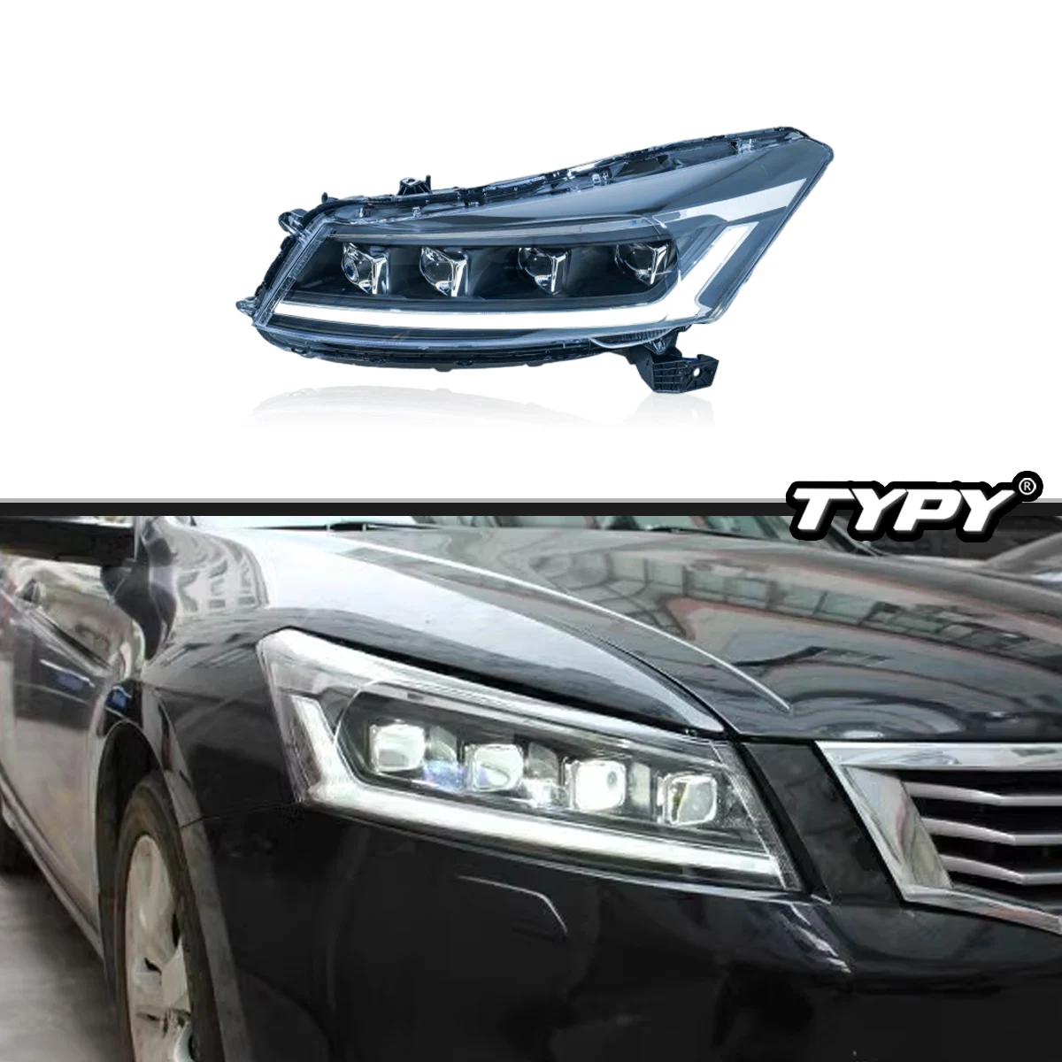 

TYPY New LED Head Lamp Upgrade Modified For Honda Accord 8th Headlight 2008-2012 Dynamic Signal Head Lamp Auto Accessories