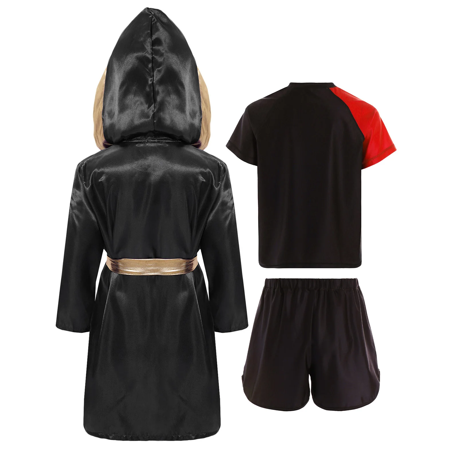 Kids Boys Boxer Training Outfit 4 Pcs Boxing Training Gym Fitness Workout Exercise Running Jogging Halloween Cosplay Costume Set