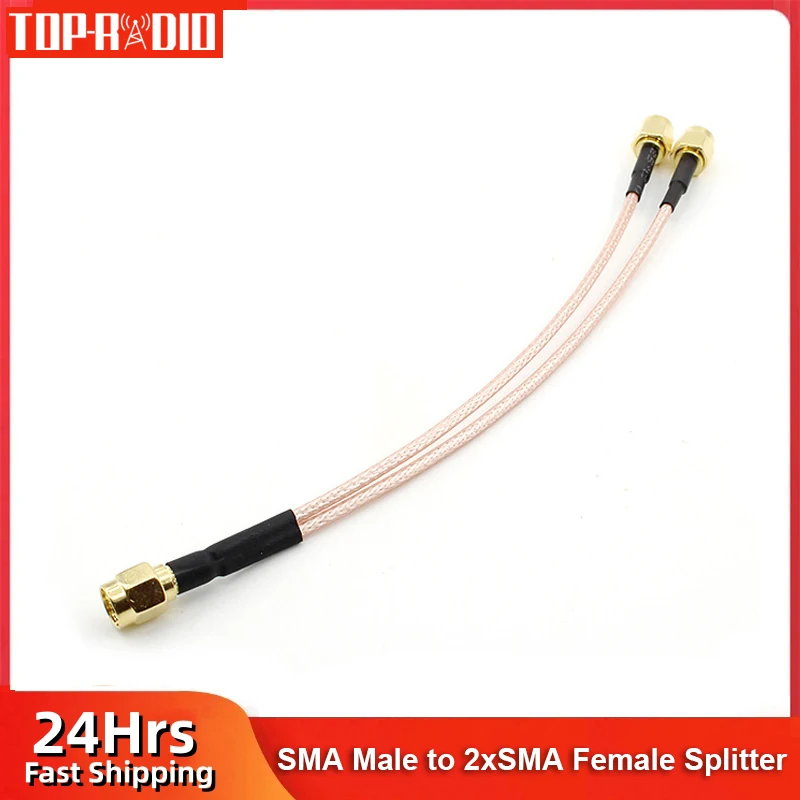 1PCS SMA Male Jack to 2X SMA Male Y type Splitter Combiner jumper RF Coax Coaxial Pigtail RG316 Cable