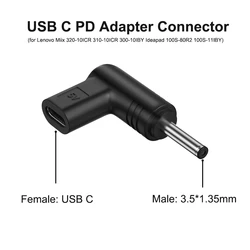 DC Power Adapter Connector for Lenovo Miix 320-10ICR 310-10ICR 300-10IBY Ideapad 100S-11IBY USB Type C to 3.5*1.35mm PD 5V