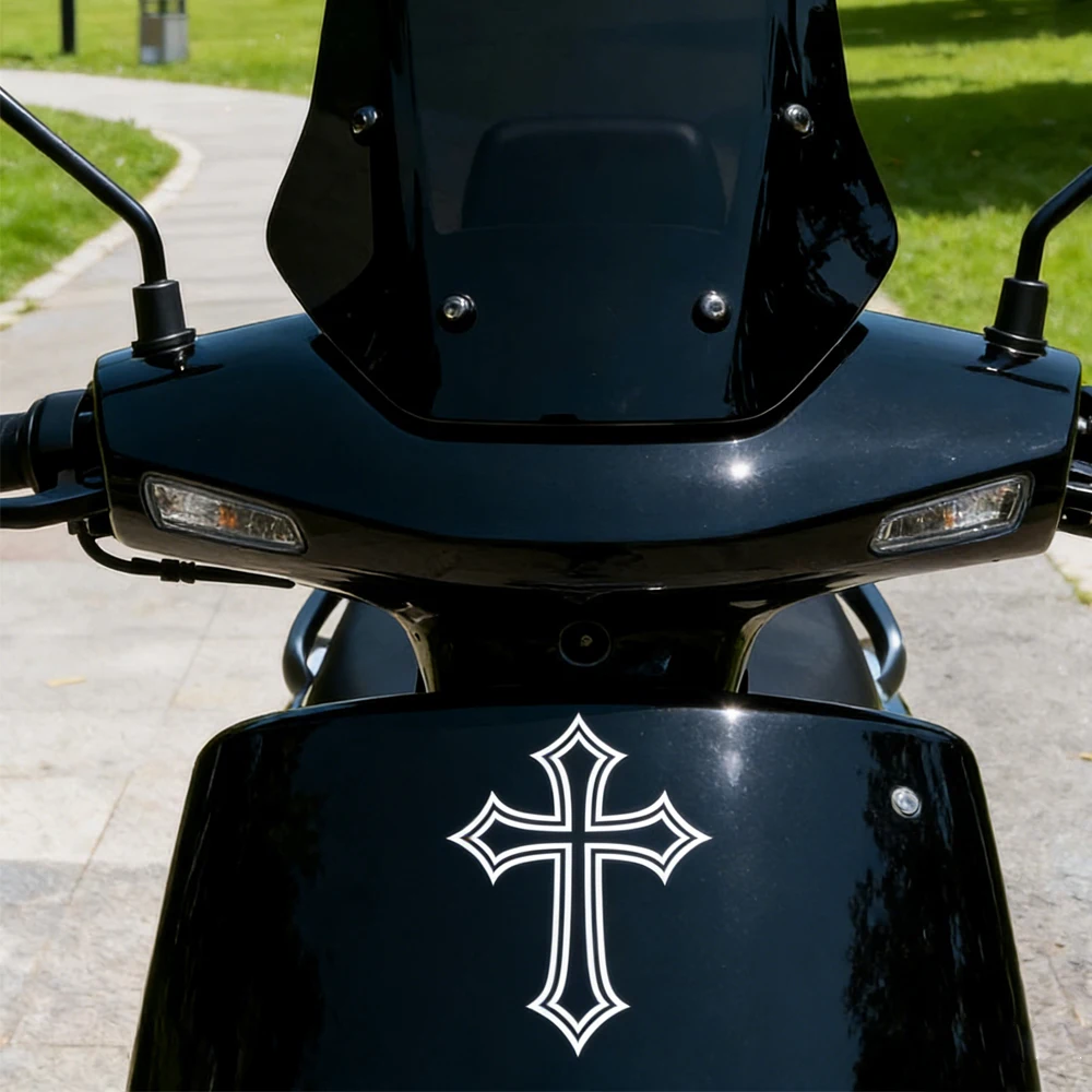 2PCS Cross Motorcycle Decals Waterproof Vinyl Stickers for Motorbike Fairing Helmet Tail Box Fuel Tank Scooter Car Window