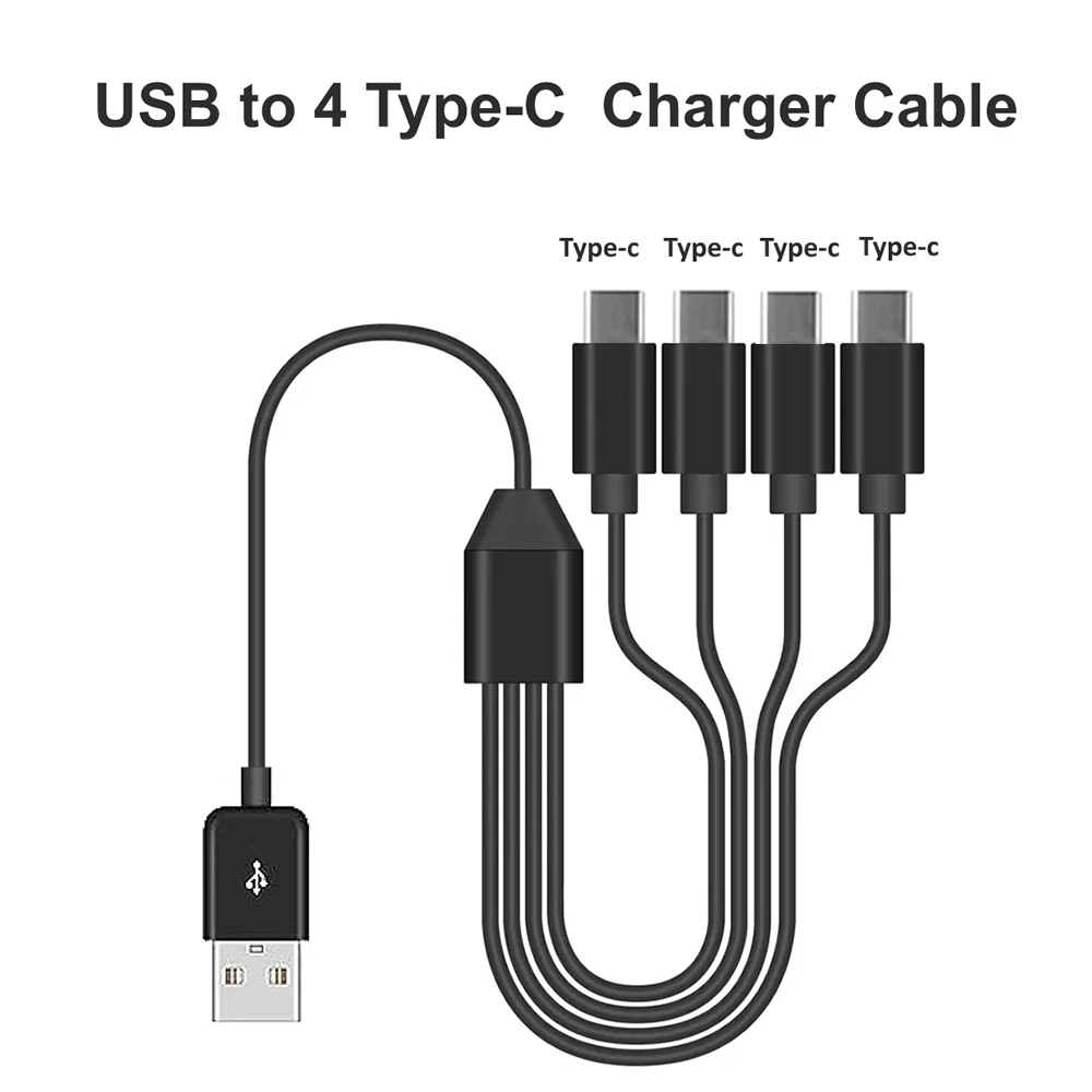 4 in 1 USB C Multi Charging Cable,USB to 4 Type-C Male Charge Cable Splitter Cable For iPhone 15 Samsung & Type C Android Device