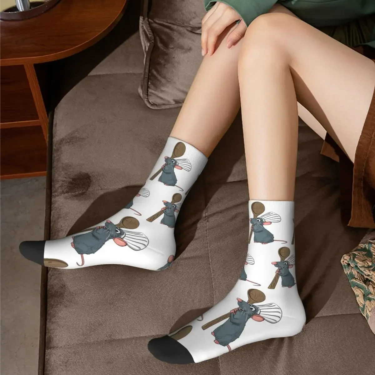 Calcetines largos de Ratatouille para hombre y mujer, medias supersuaves de Remy The Little Chef, Harajuku, para todas las estaciones, regalos