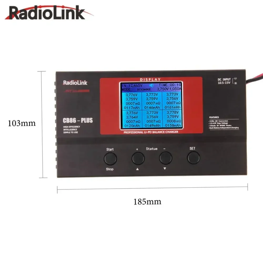 Radiolink Balance Charger CB86 Plus 1s-6s LiPo Lithium Battery Professional Charger 0.1-6A for FPV Drone Controller Transmitter