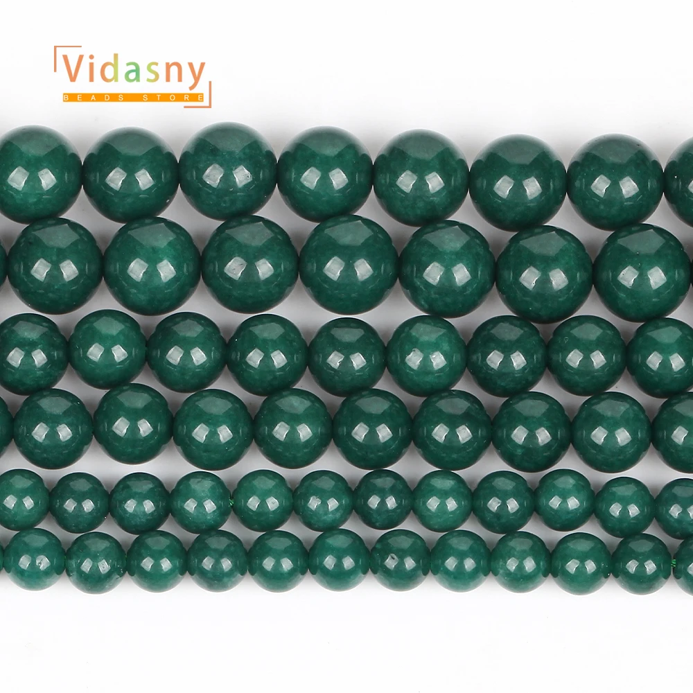 Natursteinperlen, grüne Chalcedon-Perlen für die Schmuckherstellung, runde lose Perlen, DIY-Zubehör, Armband, 6/8/10 mm, 15 Zoll – Detail 7