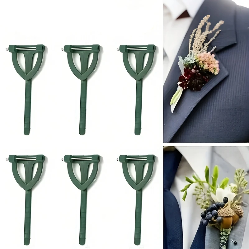 

12pcs Fake Flower Brooch Pin Plastic Metal Brooches Unisex Shirt Collar Women Men Brooch Wedding Decor Tool Party Supplies