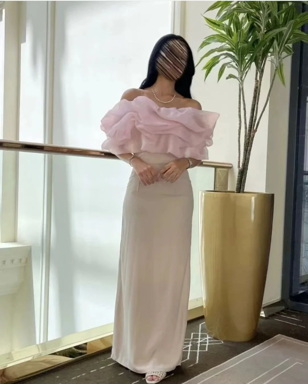 

TaoYao Organza Off Shoulder Prom Dresses Floor-Length A Line Women Simple Elegant Party Dress 2023 robes de soirée Dubai Arabia