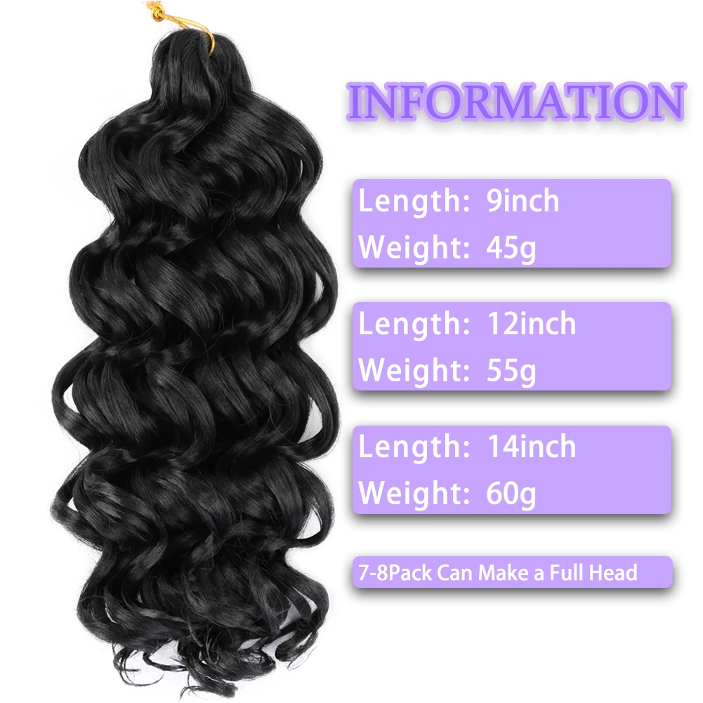 Belle Show Synthetic Loose Ocean Wave Crochet Hair Deep Wave Braiding Hair Synthetic Crochet Braiding Hair