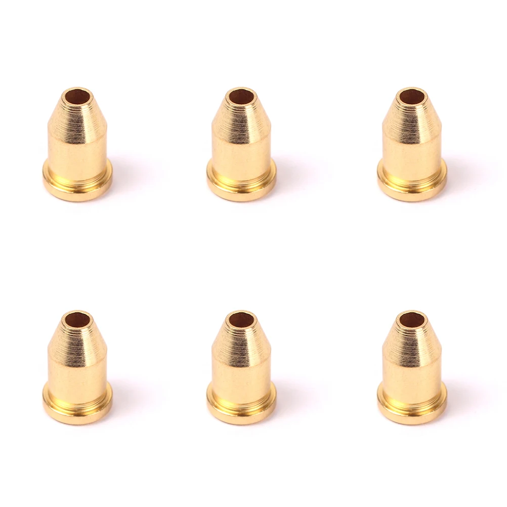 

6Pcs Guitar String Mounting Ferrules Bullet Shape External Thread Durable Through Accessories Gold