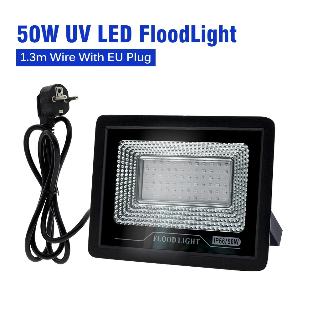UV LED-schijnwerper, UV-fluorescerend podiumlicht, waterbeschermende IP66, 50W 100W Halloween Party zwart licht - afbeelding 1