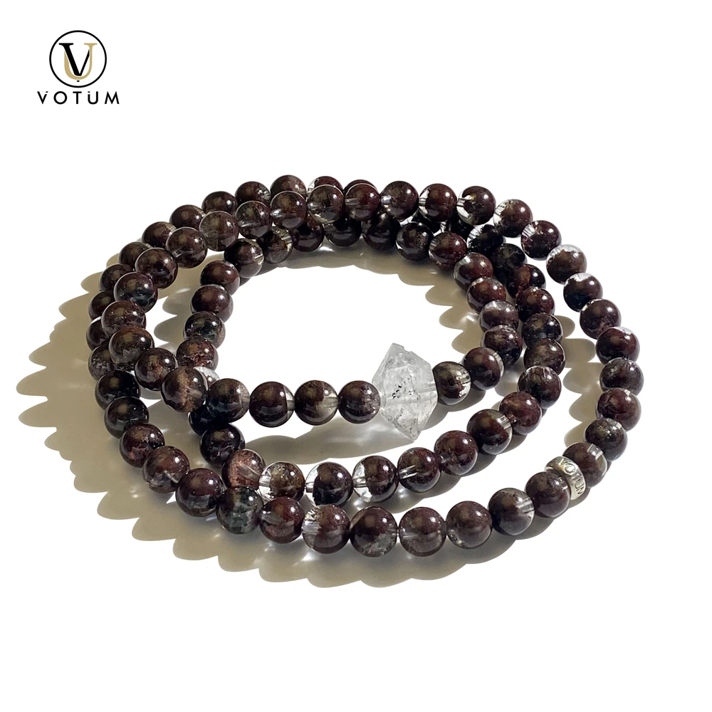 

Votum Natural Red Phantom Quartz Beaded Bracelet for Women Men Unisex Chakra Healing Beads Stone Jewelry Custom Bracalet Gift