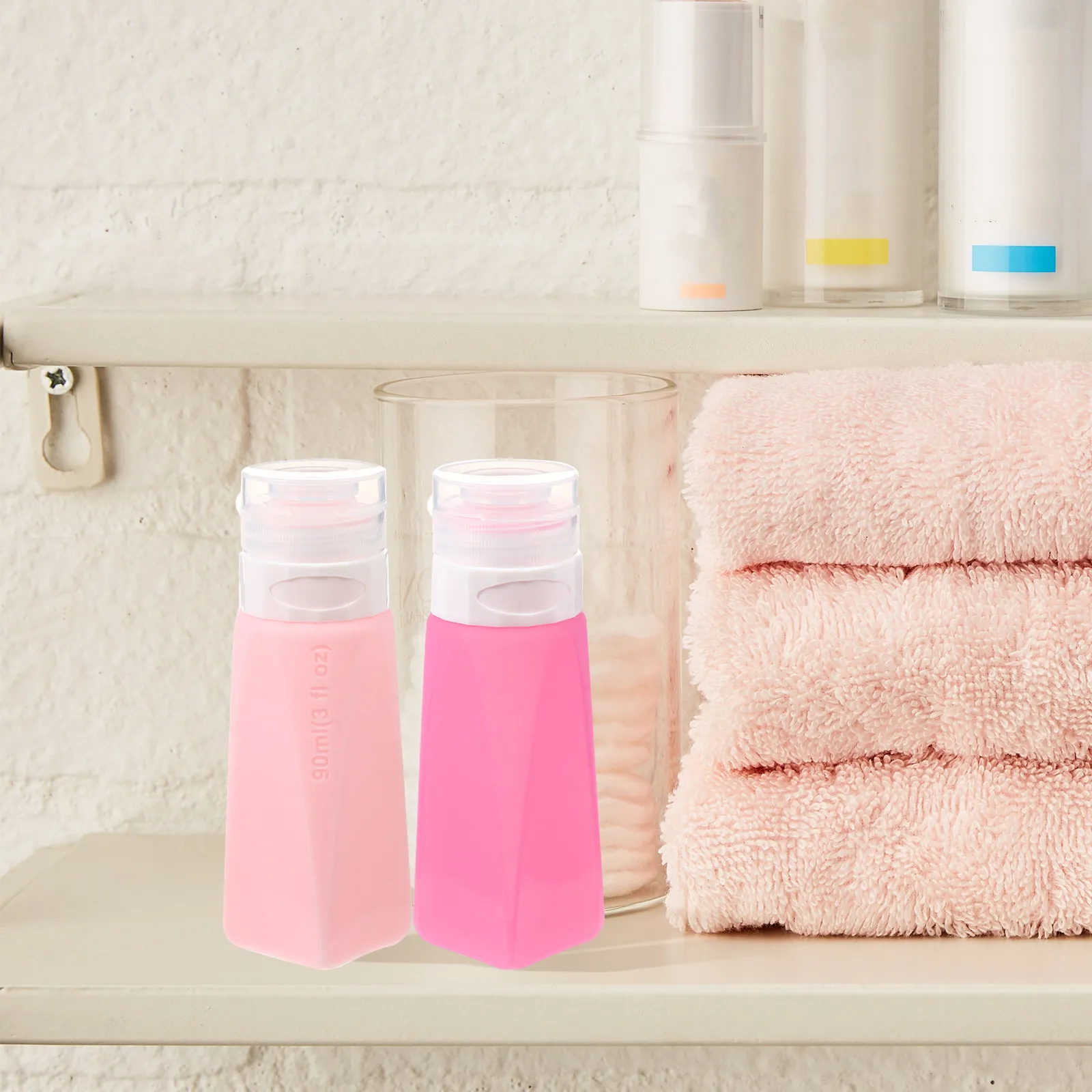 

Набор из 5 портативных многоразовых пустых флаконов для путешествий, контейнеры для лосьона, мини-бутылочки с раскладной крышкой для тоника для рук