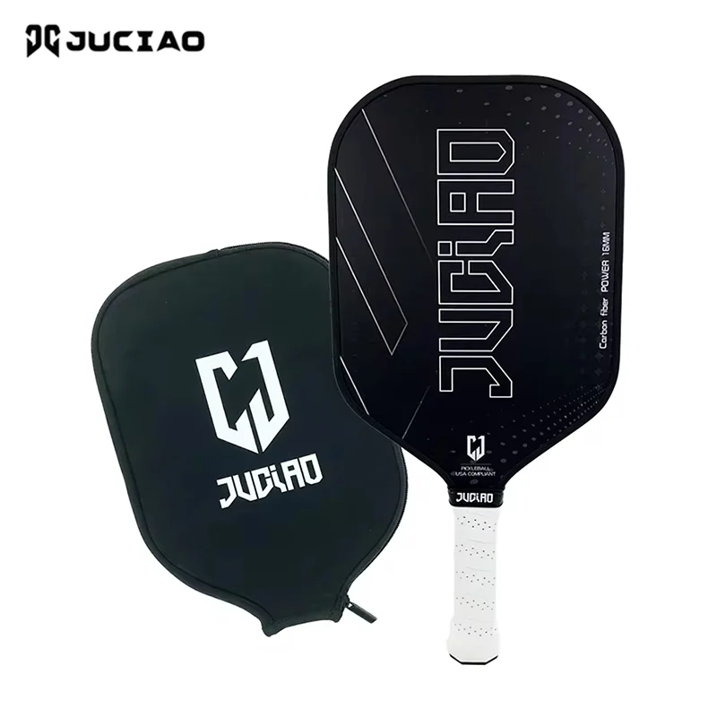 

JUCIAO Carbon Fiber Pickleball Paddles 16MM Polypropylene Honeycomb Core Carbon Fiber & Fiberglass Hybrid Face Pickleball Racket