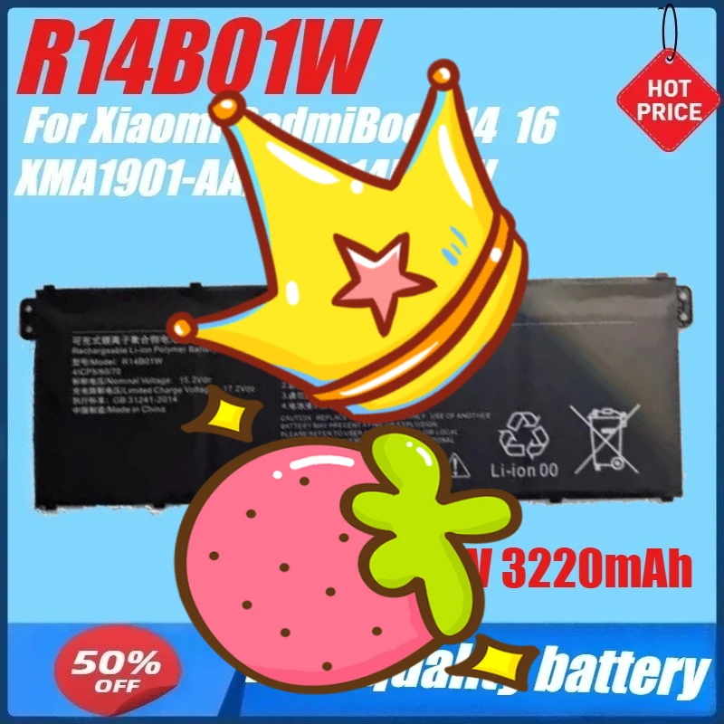 

R14B01W 15.2V 48Wh 3220mAh Laptop Battery for Xiaomi RedmiBook 14 16 XMA1901-DA/DG/DJ XMA1901-AA/AG
