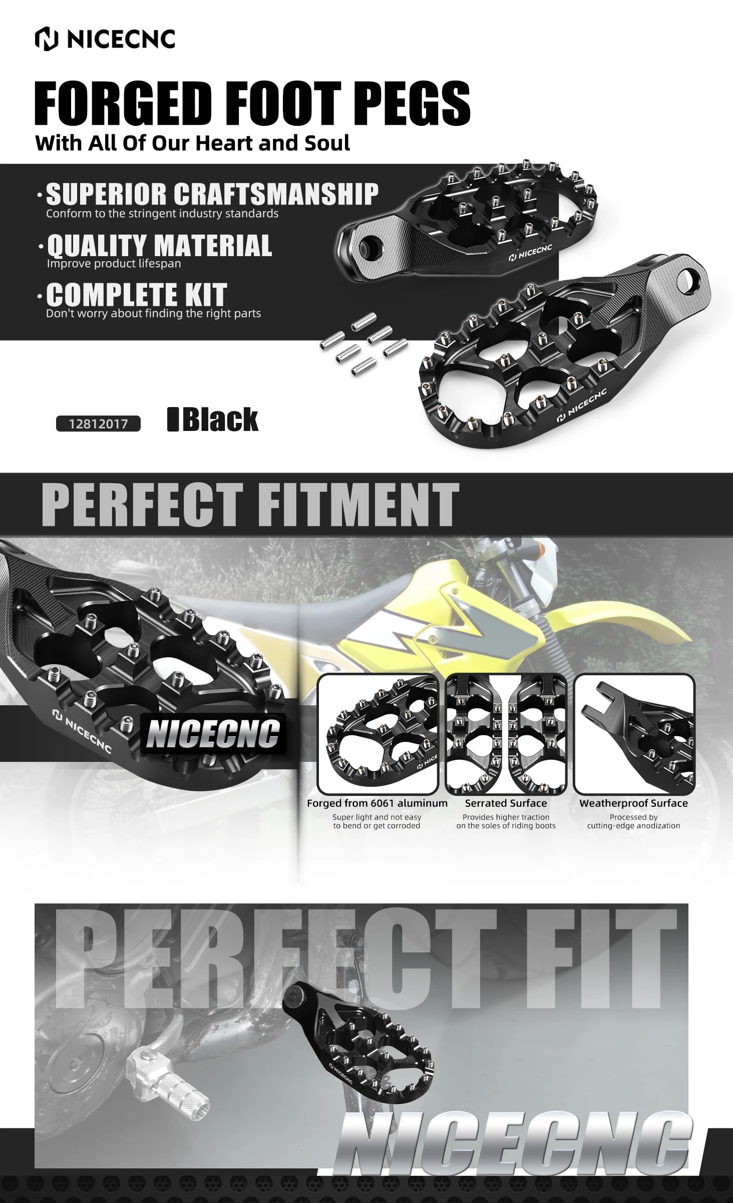 Für Suzuki DRZ400SM 2005-2024 DRZ 400 S 400S DRZ400S 2000-2024 2023 2022 2021 Motorrad Aluminium vergrößerte Fußrasten Fußrasten – Detail 2