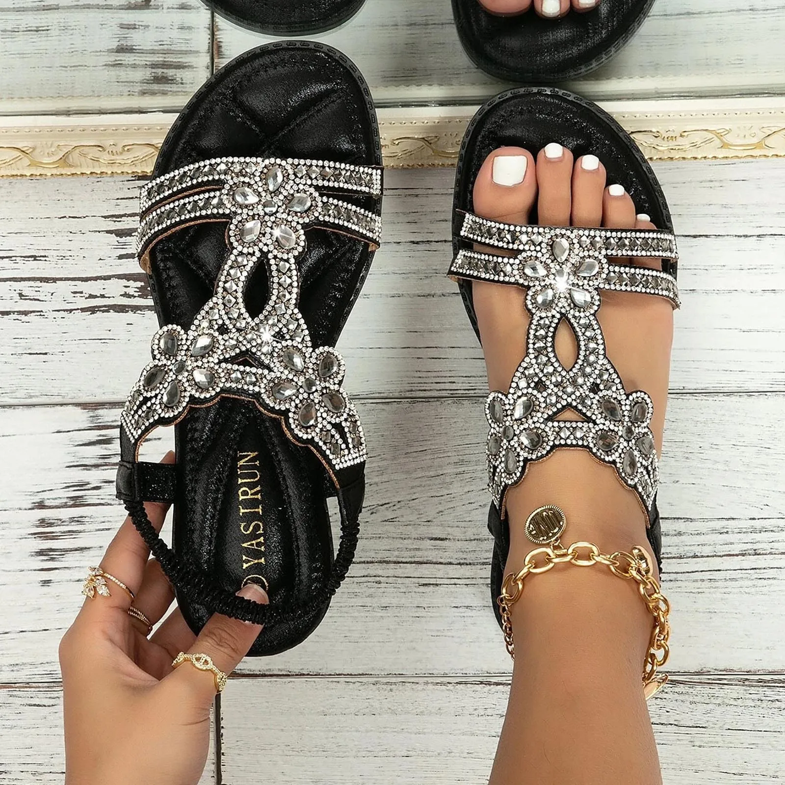 Crystal Wedge Gladiator Summer Sandals 2