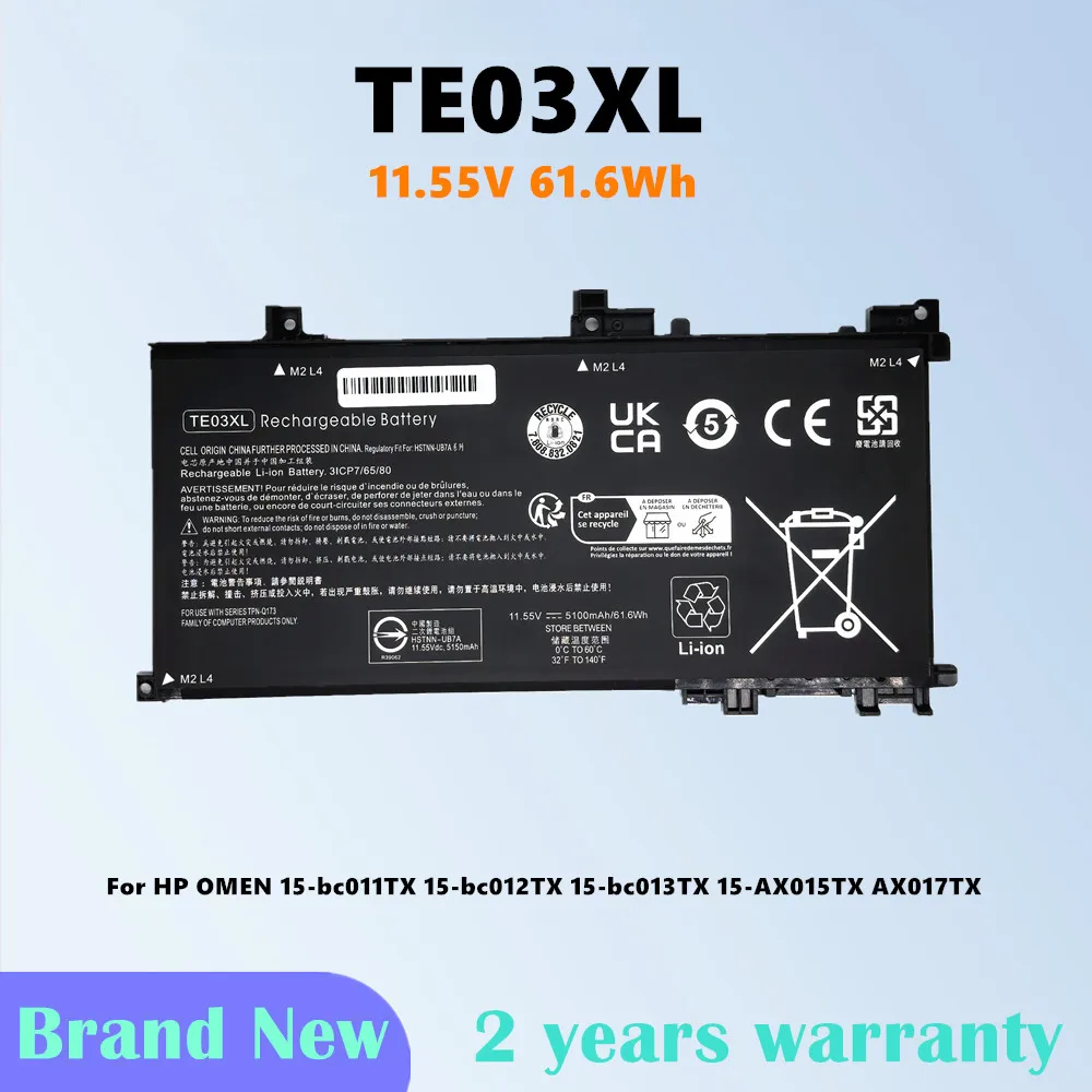 Laptop Battery For HP PAVILION 15-BC000 for Omen 15-ax000 TE03XL TPN-Q173 HSTNN-UB7A 849570-541 849910-850 849570-542