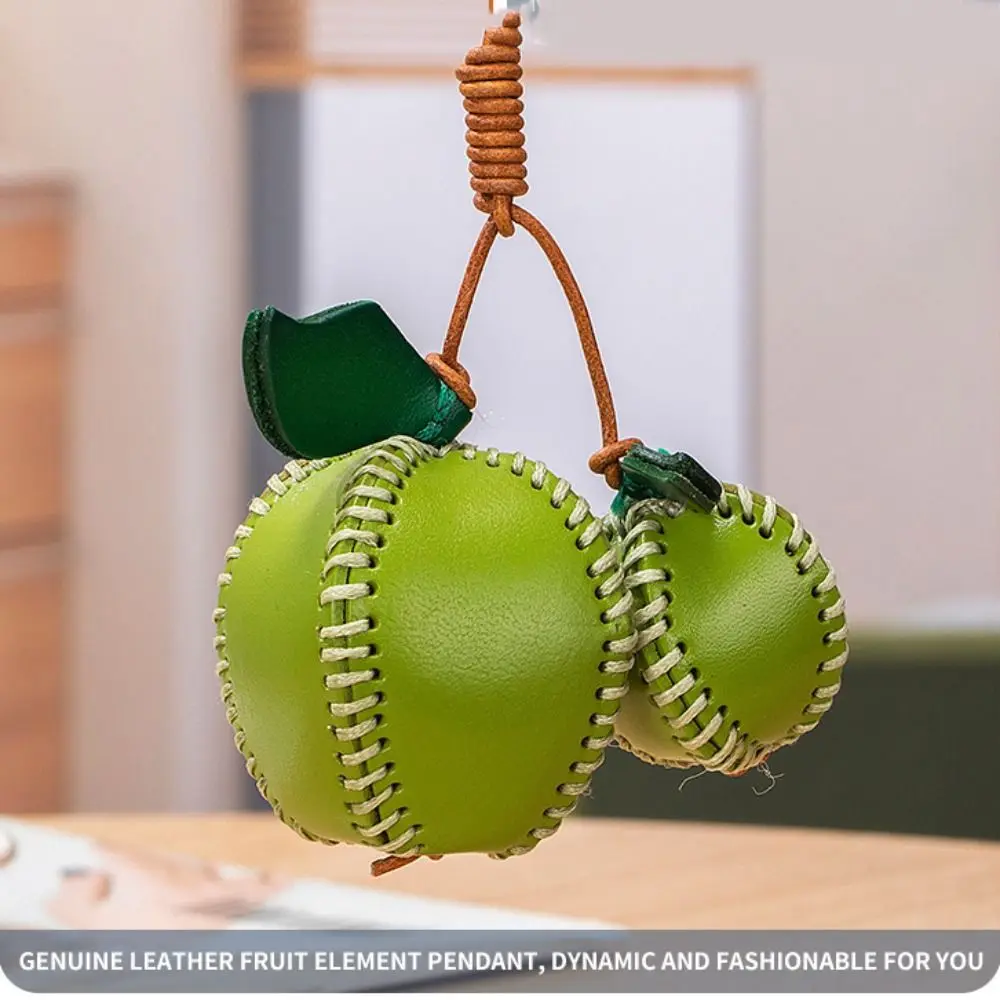 العصرية شماعات الفاكهة قلادة الكمثرى الفراولة الجلود المفاتيح الخوخ حقيبة كرتونية قلادة اكسسوارات السيارات