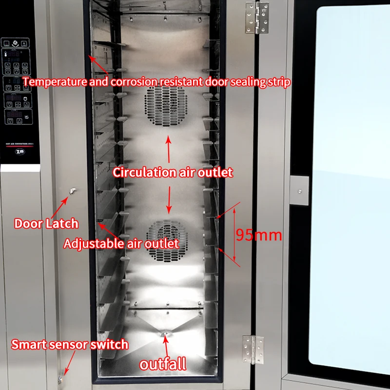 Stainless Steel 12 Tray Electric Convection Oven for Corn Fruit Nuts Pizza Bread Making Machine Customized Bakery Equipment