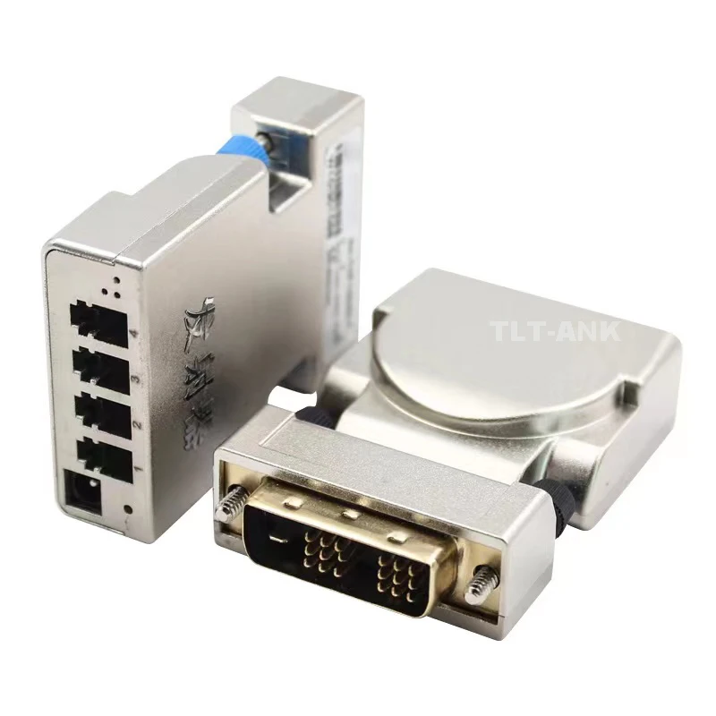 Micro-type DVI over 4 fibers adapter extender set DVI optical fiber extender 1080P with EDID for Digital Signage