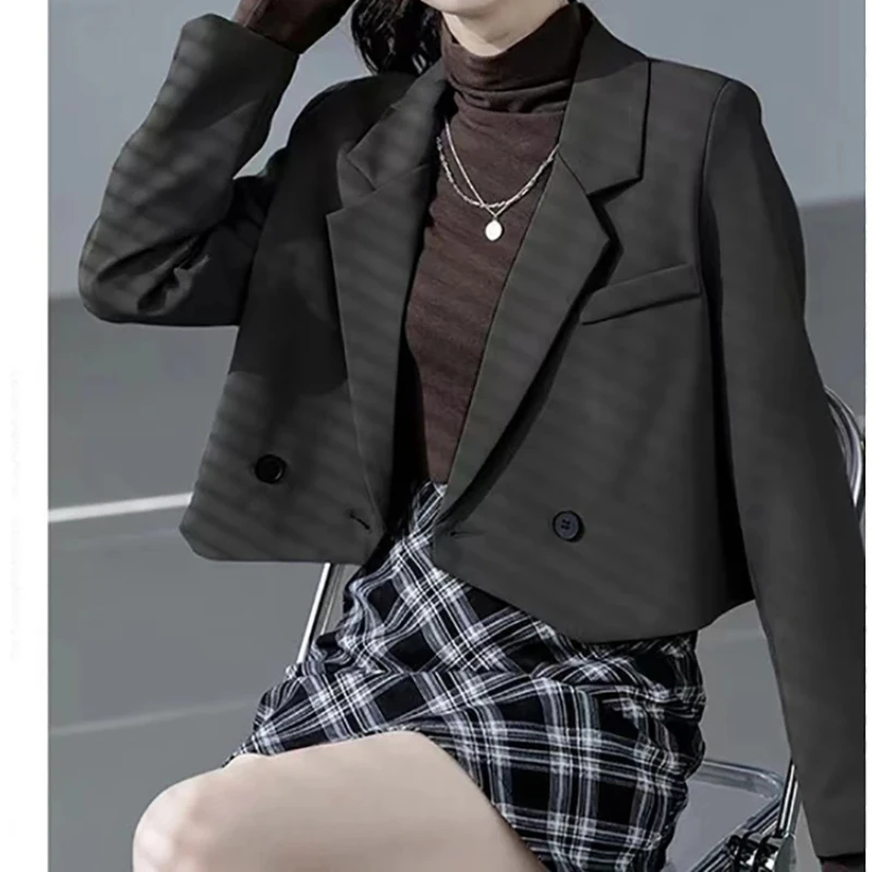 

EVNISI Autumn Fashion Short Women Blazers Casual Solid Long Sleeve Office Lady Suit Coat Elegant Female Suits Jacket Tops 2024