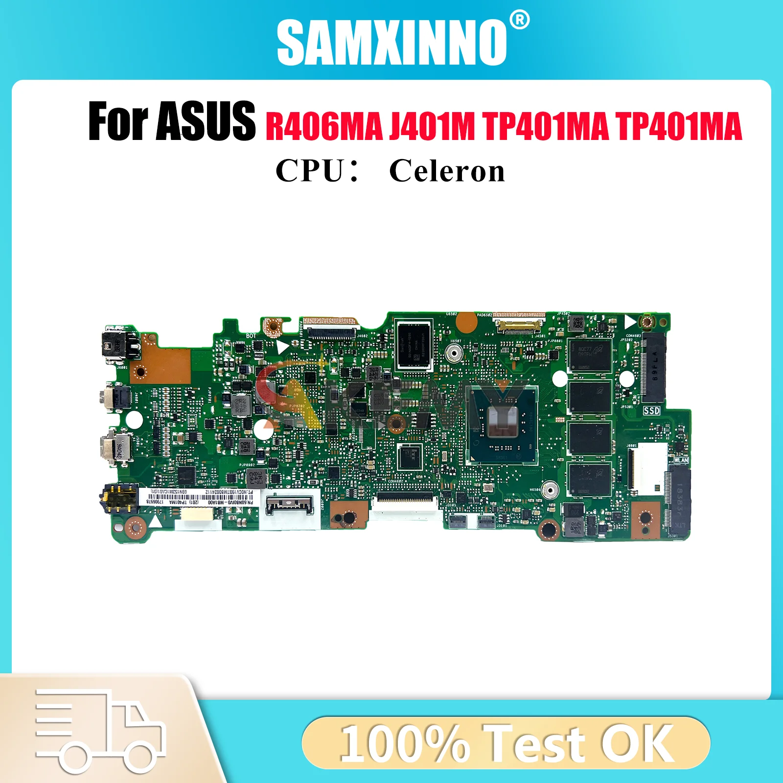 

TP401MA Материнская плата для ноутбука ASUS VivoBook Flip R406MA TP401MAR TP401MAS J401MA TP401MA TP401M Материнская плата с процессором Celeron stk