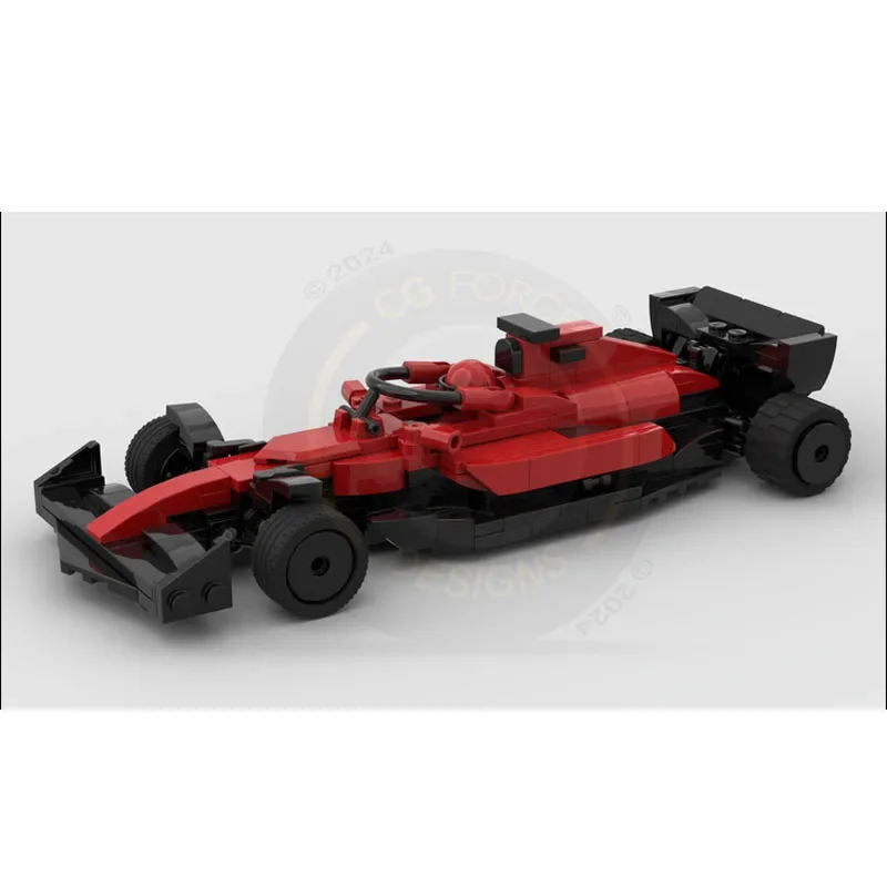 MOC-176586SF-24 Red New Formula Car Assembly Stitching Building Block Model • 303 Parts MOC Creative Kids Birthday Toy Gift