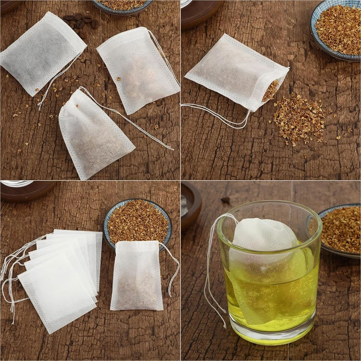 Unbleached Disposable Tea Bags Filter Bags for Tea Infuser Filter Paper Herb Loose Tea Empty Teabags Teaware Drinkware