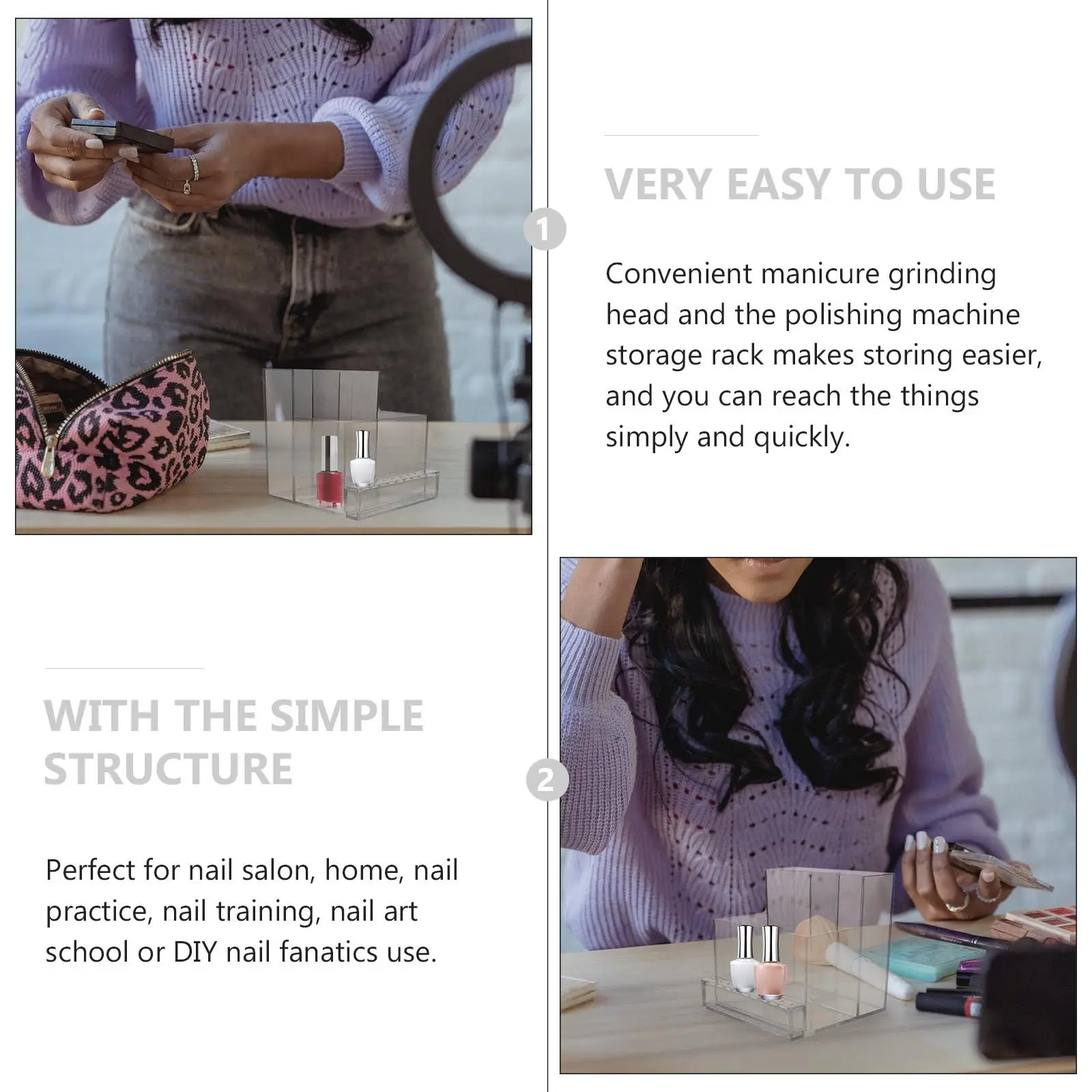 

1 шт. Прозрачный органайзер-подставка для маникюрных инструментов с 13 отверстиями для сушки и хранения, для салона, дома и самостоятельной практики