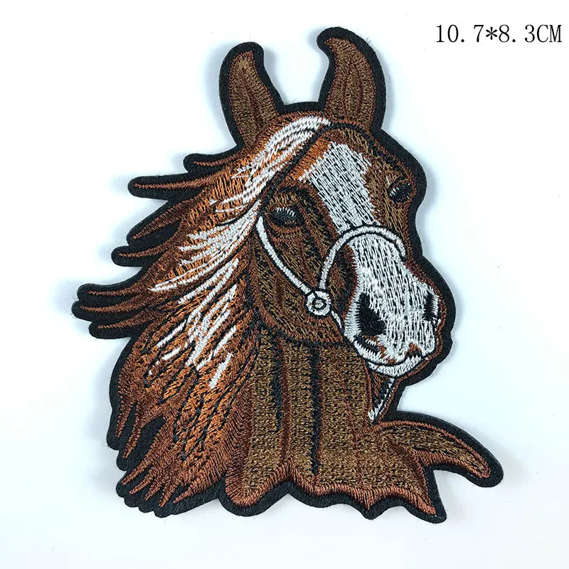Embroidered Horse Bronco Badge Mustang Pony Appliques Patches Pink horse Iron On Embroidered Patches for Clothing Backpack