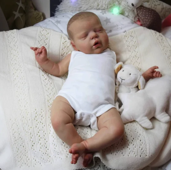 55 cm 천 몸 신생아 부드러운 실리콘 잠자는 살아있는 진짜 터치 공주 Muñecas 다시 태어난 아기 소녀 크리스마스 선물 유아 장난감