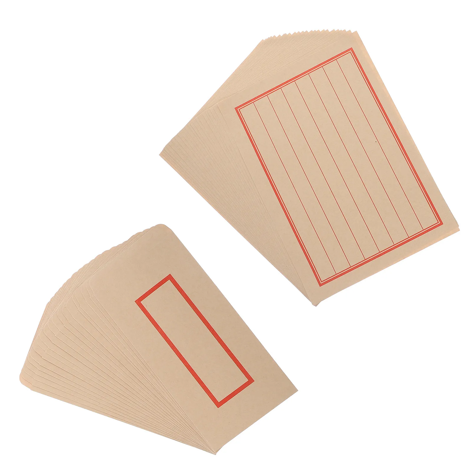 

44Pcs Classic Chinese Envelope and Writing Paper Set Retro Kraft Stationery for Invitations Announcements Film Props Cultural