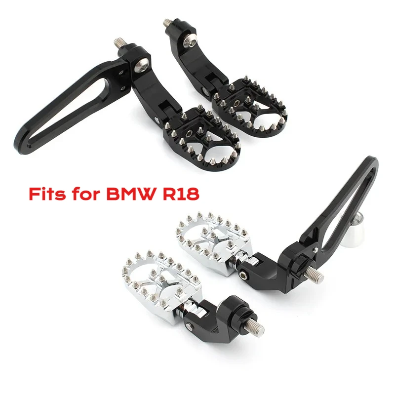

1 Pair Motorcycle Rear Foot Pegs Footrest Passenger Mounting Pedal Anti-Slip Kit Bracket Holder Part Aluminium for BMW R18