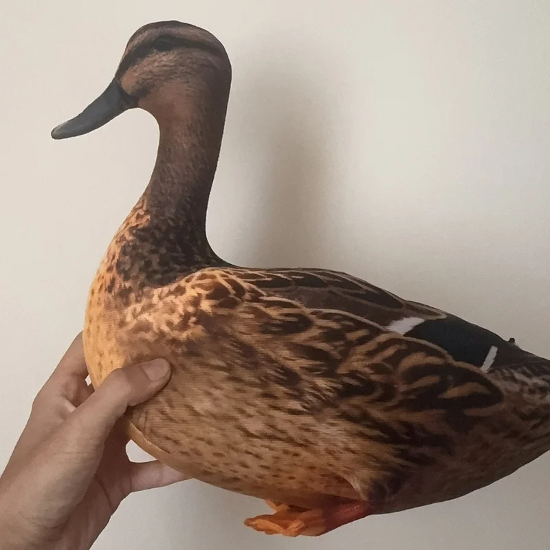 Simulation Plush Duck Mallard Soft Stuffed Animal Throw Cushion Vivid Lifelike Novelty Decorative Ornament For Home Sofa