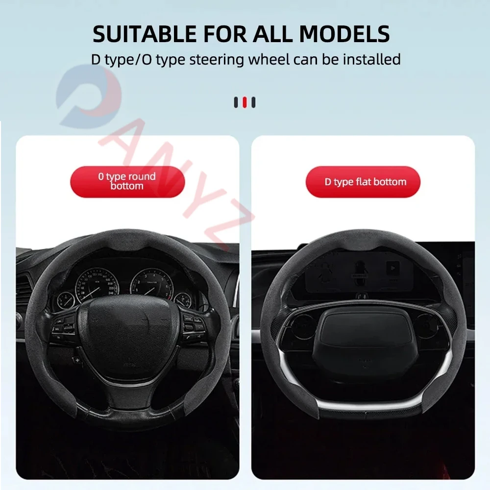 For Chevrolet Car Steering Wheel Covers Suede Leather Auto Parts Fit Cruze Captiva Lacetti Aveo Niva Spark Sonic Trax Camaro