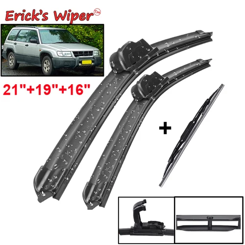 Erick's limpiaparabrisas delantero y trasero juego de escobillas para Subaru Forester SF MK1 1997 - 2005 parabrisas ventana 21 ""+ 19"" + 16""