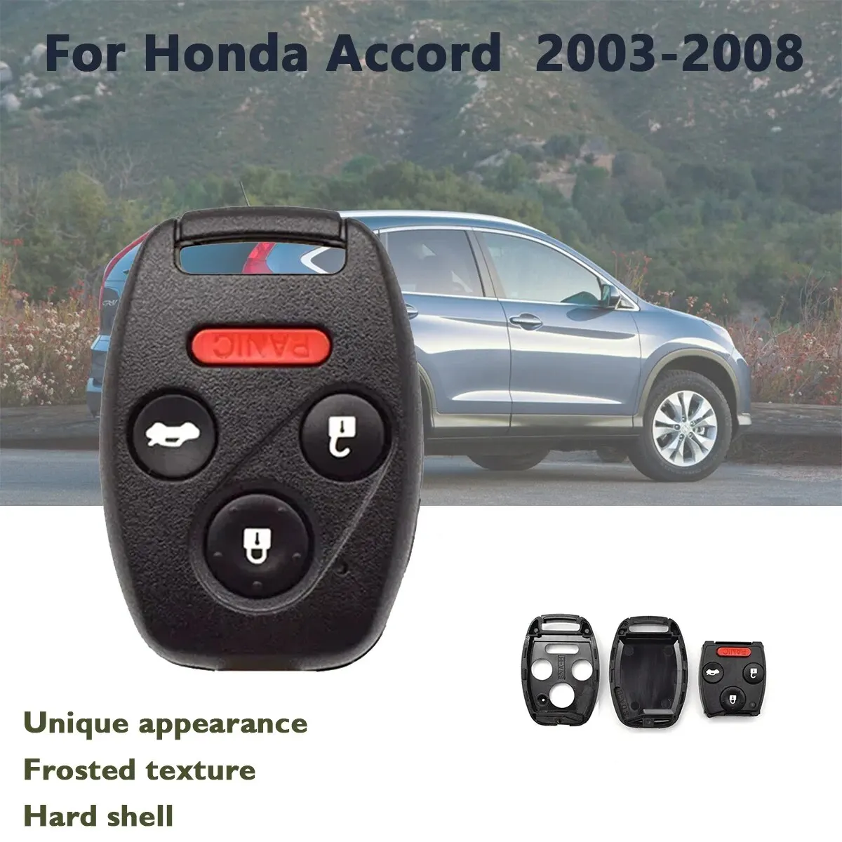 For 2003 2004 2005 2006 2007 2008 Honda Accord - Remote Key Fob Uncut Shell Case Keyless Embryo