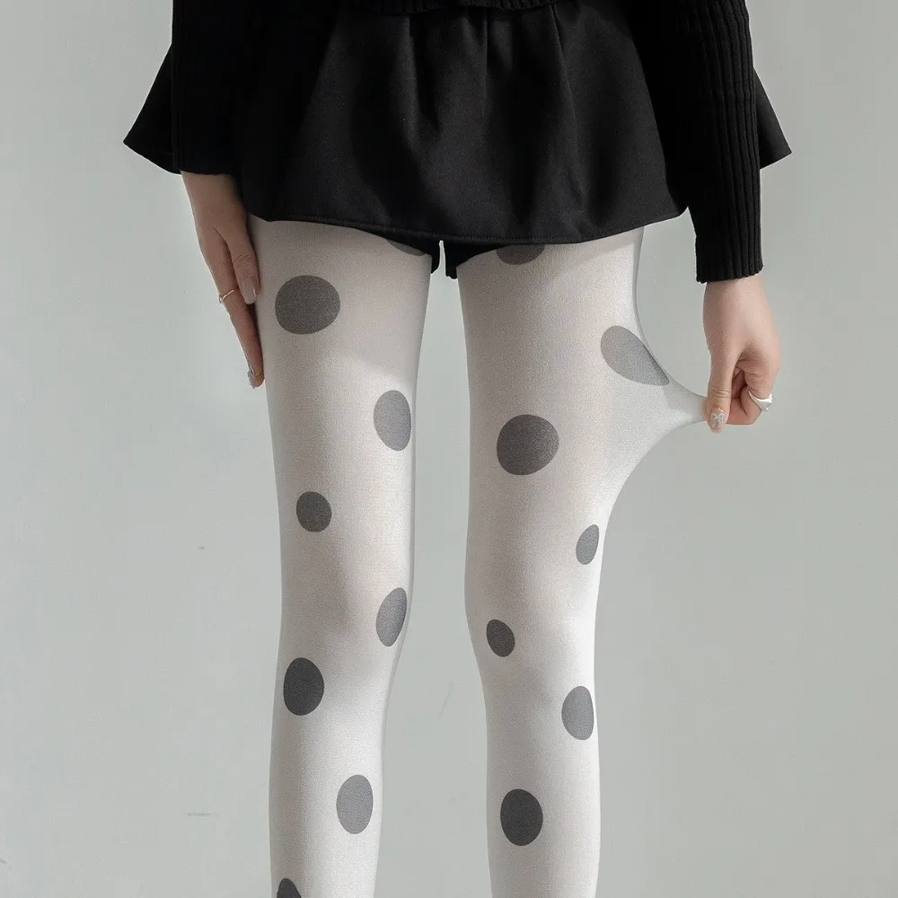 Personalized Colorful Polka Dot Stockings Seamless Elastic Large Dot Pantyhose Thin Slimming Y2K Retro Silk Stockings Party
