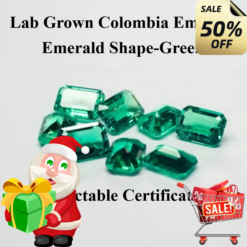

Высококачественные выращенные в лаборатории колумбийские изумруды в форме гидротермального драгоценного камня ручной огранки для изготовления ювелирных изделий, сертификат на выбор